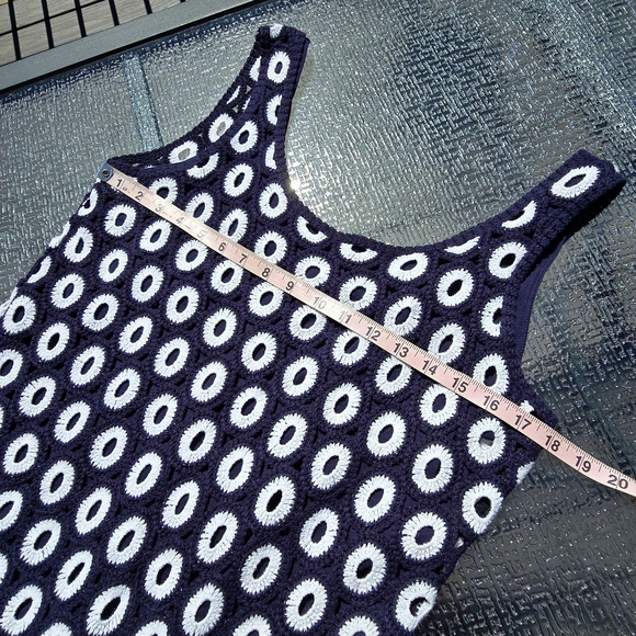 Boden Elana Crochet Navy and White dress, EUC, size 10. - Picture 9 of 14